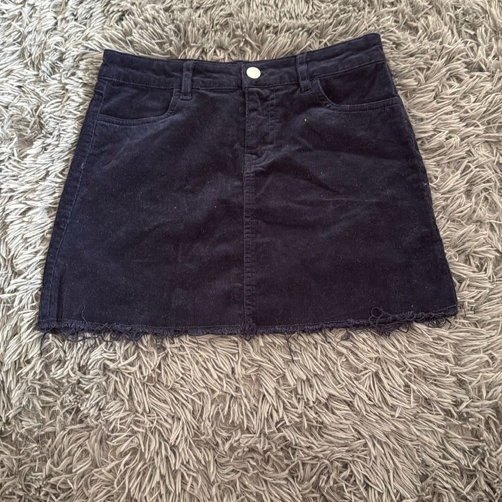 navy blue corduroy skirt